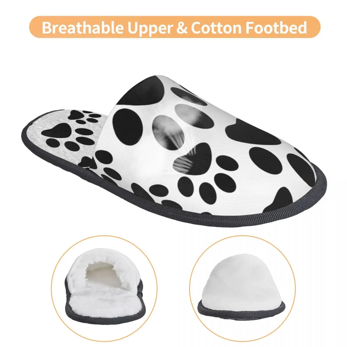 Домашние теплые тапочки с принтом Собачья лапа зимние домашние плюшевые модные