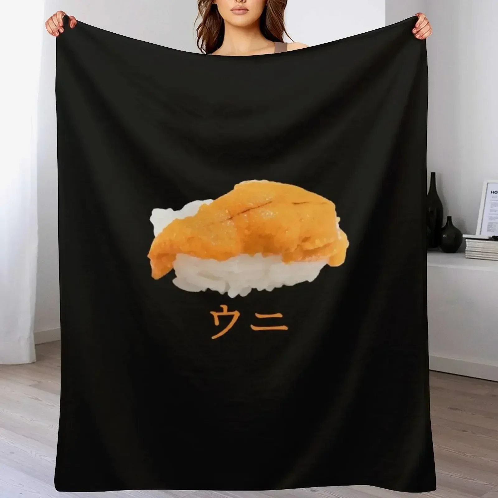 Морской ежечин Uni dedi피 Нигири Суши Фото Японская катакана Письменное одеяло