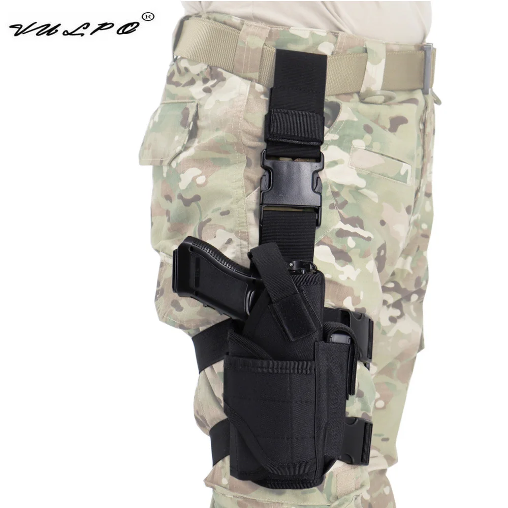 

VULPO Tactical Drop Leg Pistol Holster Thigh Handgun Holster With Magazine Pouch Left Right Hand Case For M9 1911 Glock 17 19 22