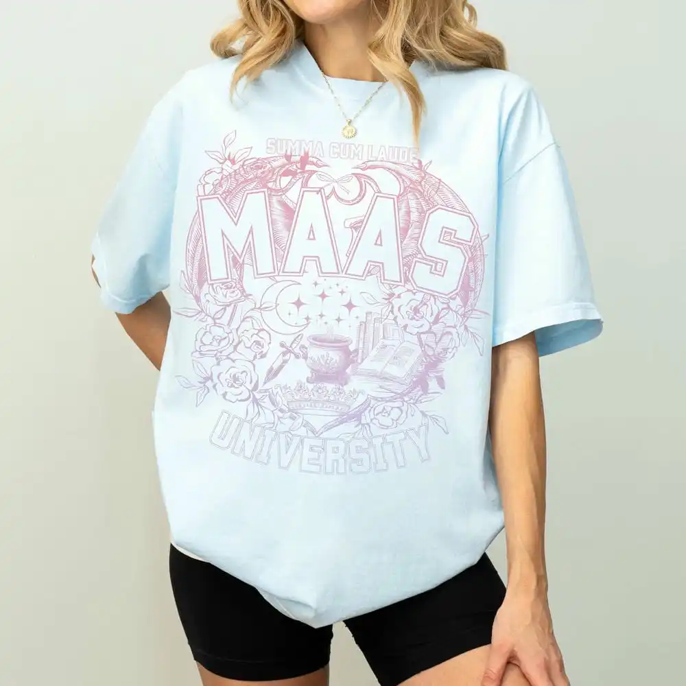 ACOTAR Series Sarah J Mass Рубашка Crescent City Merch Футболка Трон стекла Ретро Темная