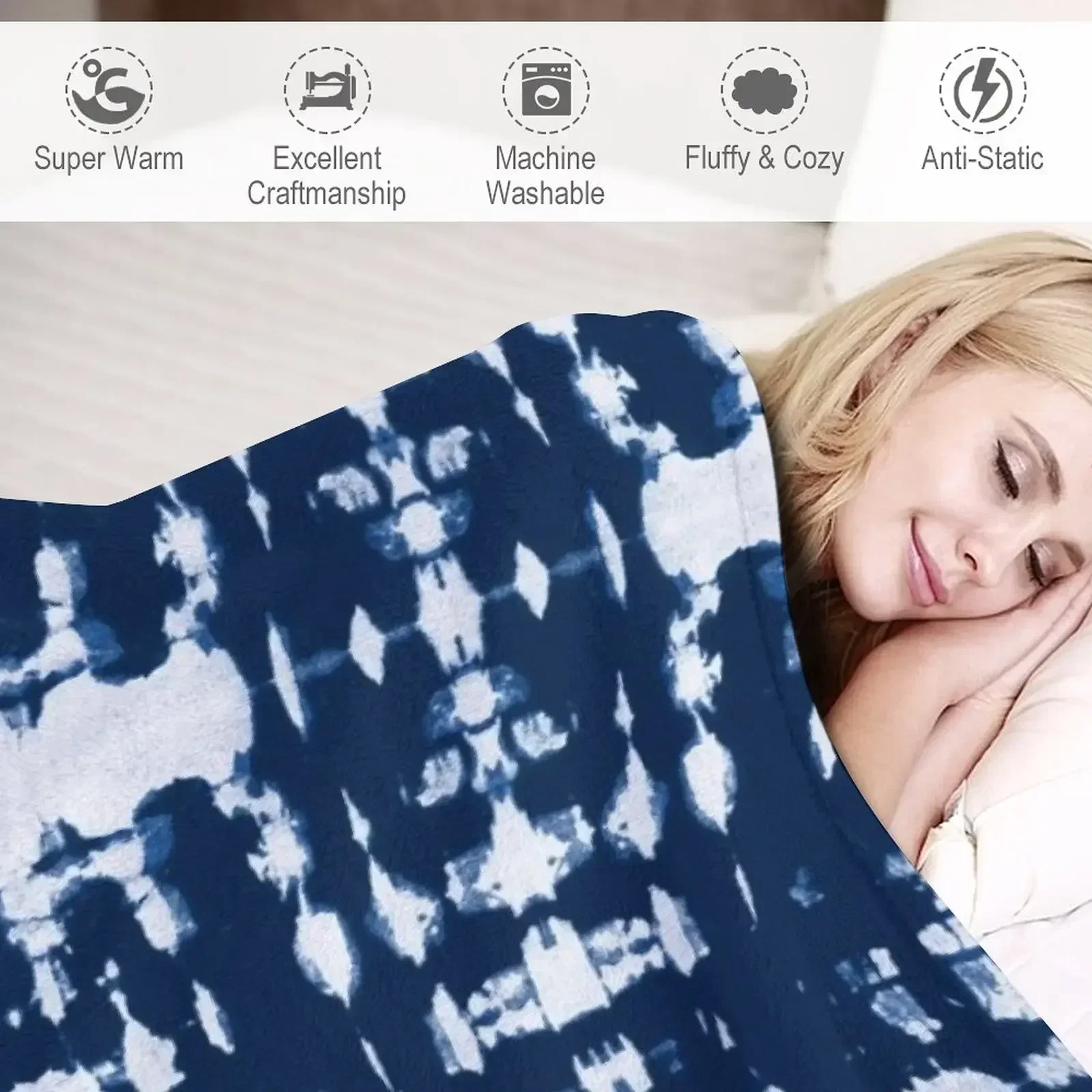 Одеяло Kumo Indigo Shibori одеяла для малышей лохматые декоративные дивана