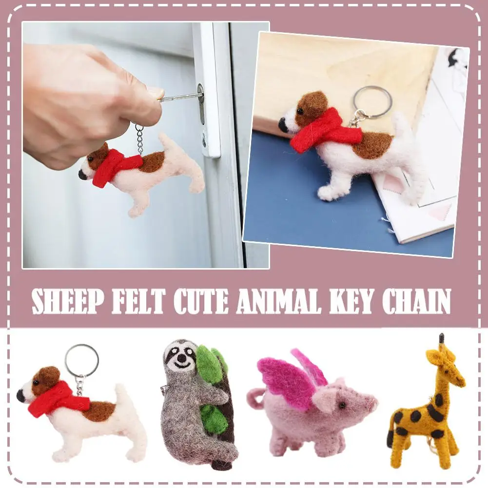 

New Wool Felt Cute Animal Chain Felt Poke And Poke Wool Felt Needle Needlecraft Handmade Kit Pendant Diy Felting Craft X5z7