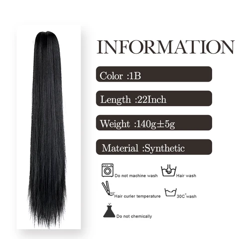 22-дюймовый синтетический удлинитель волос для конского хвоста длинный прямой зажим для конского хвоста термостойкая натуральная волна для женщин светлый волос