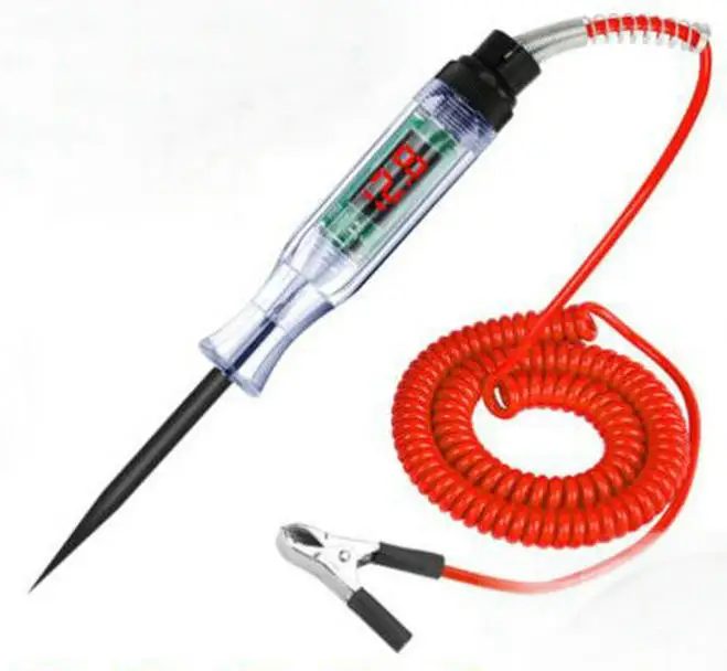 

6V 12V 24V DC Car Truck Voltage Circuit Tester Digital Display Long Probe Pen Light Bulb Automobile Diagnostic Tools Auto Repair