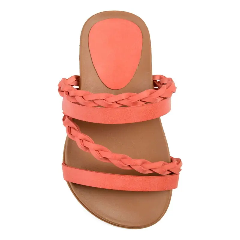 Women's  Colette Strappy Slide Coral Faux Leather 10 M