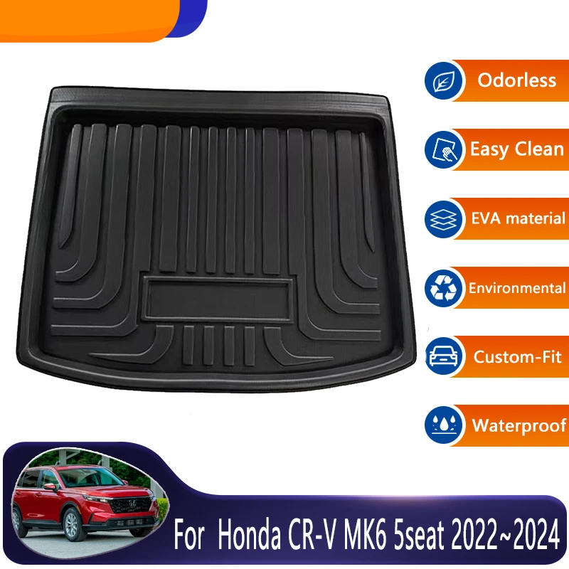 

Автомобильные коврики для багажника Honda CR V CRV CR-V MK6, 5 мест 2022 2023 2024, автомобильный коврик для хранения, коврики для багажника, напольные аксессуары, материал 3D EVA
