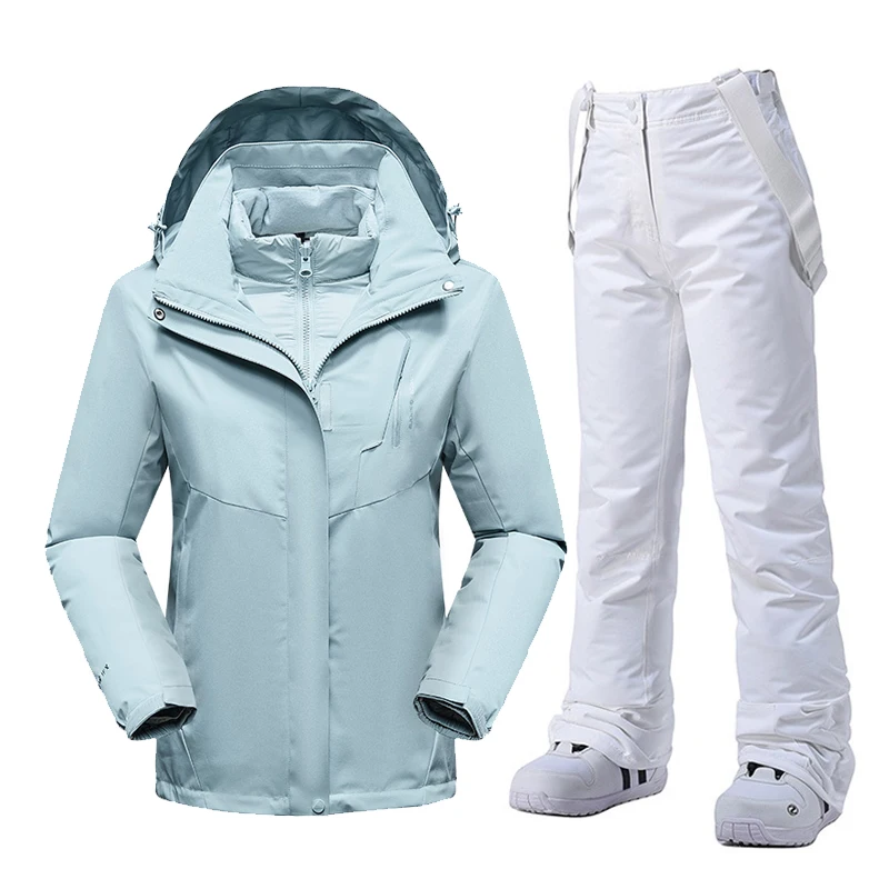 Women Snowboard Suits New Windproof Waterproof Warm Thicken Snow Pants And Down Jacket Ski Clothes Set Winter Ski Suit Brands