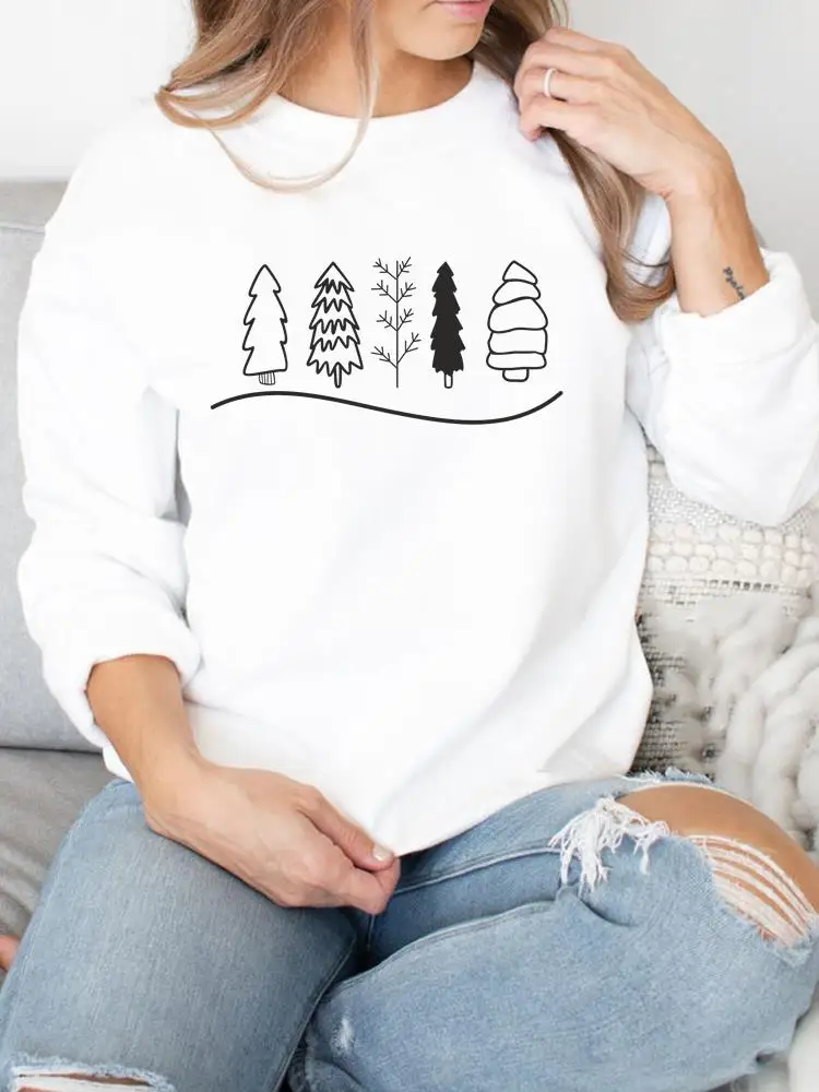 

Пуловер женский с рисунком дерева и акварелью на новый год