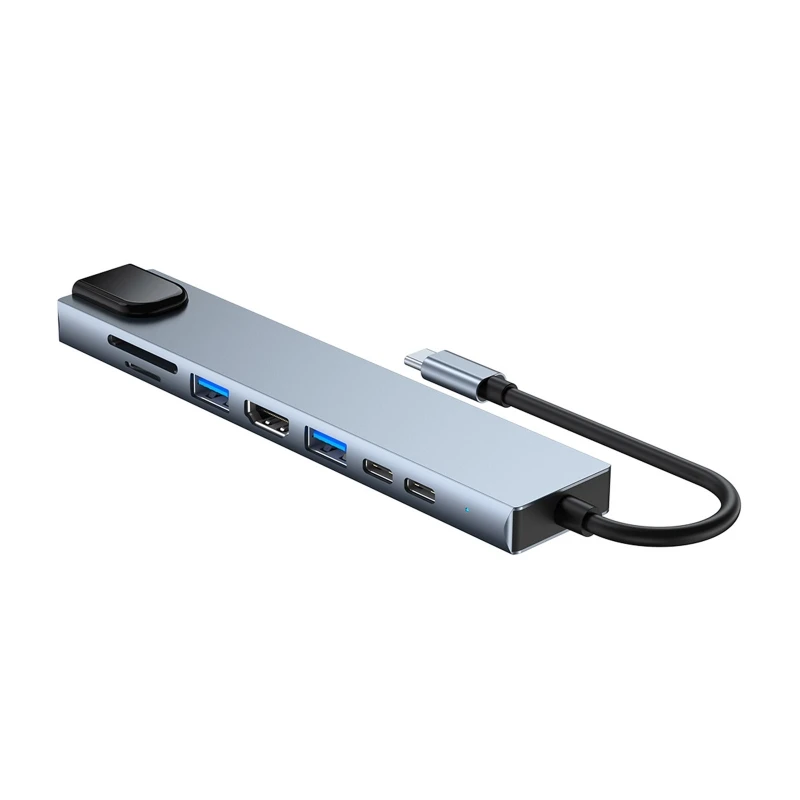 

8-в-1 алюминиевая док-станция USB C с портами USB, SD, TF, PD, 87 Вт