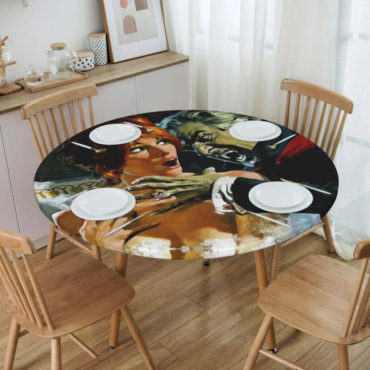 

Скатерть круглая эластичная водостойкая из фильма «бесстрашные убийцы вампира»