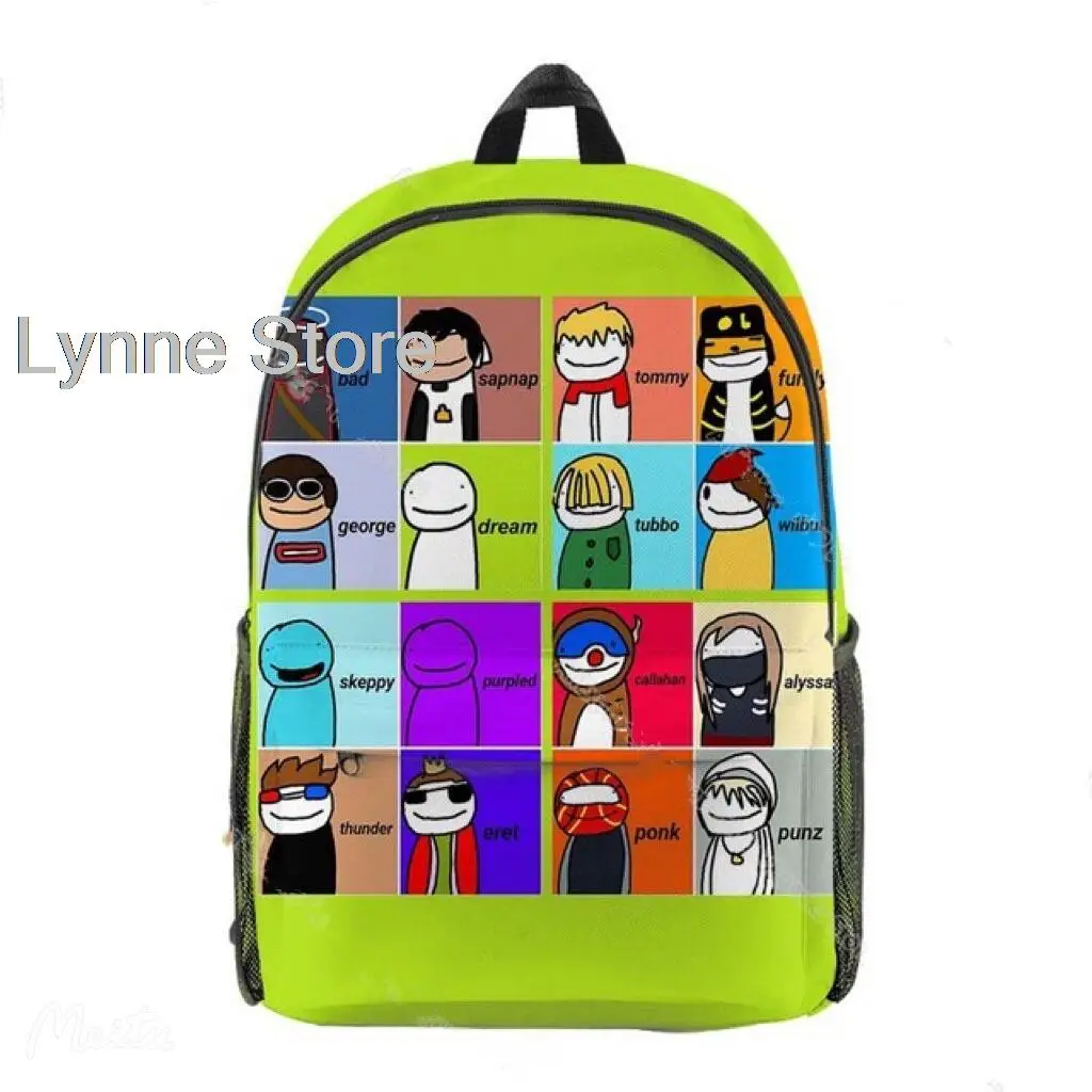 

3D Ranboo GeorgeNotFound Dream team MCYT Oxford cloth backpack school bag schoolbag outing leisure picnic bag travel bag