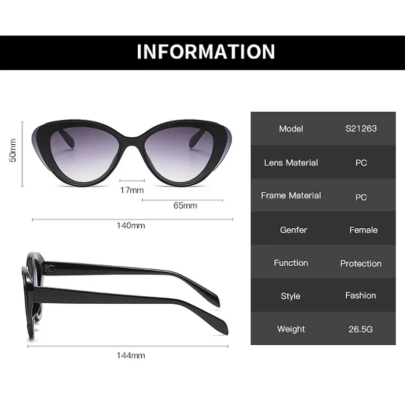 Новые модные женские солнцезащитные очки кошачий глаз маленькая оправа для