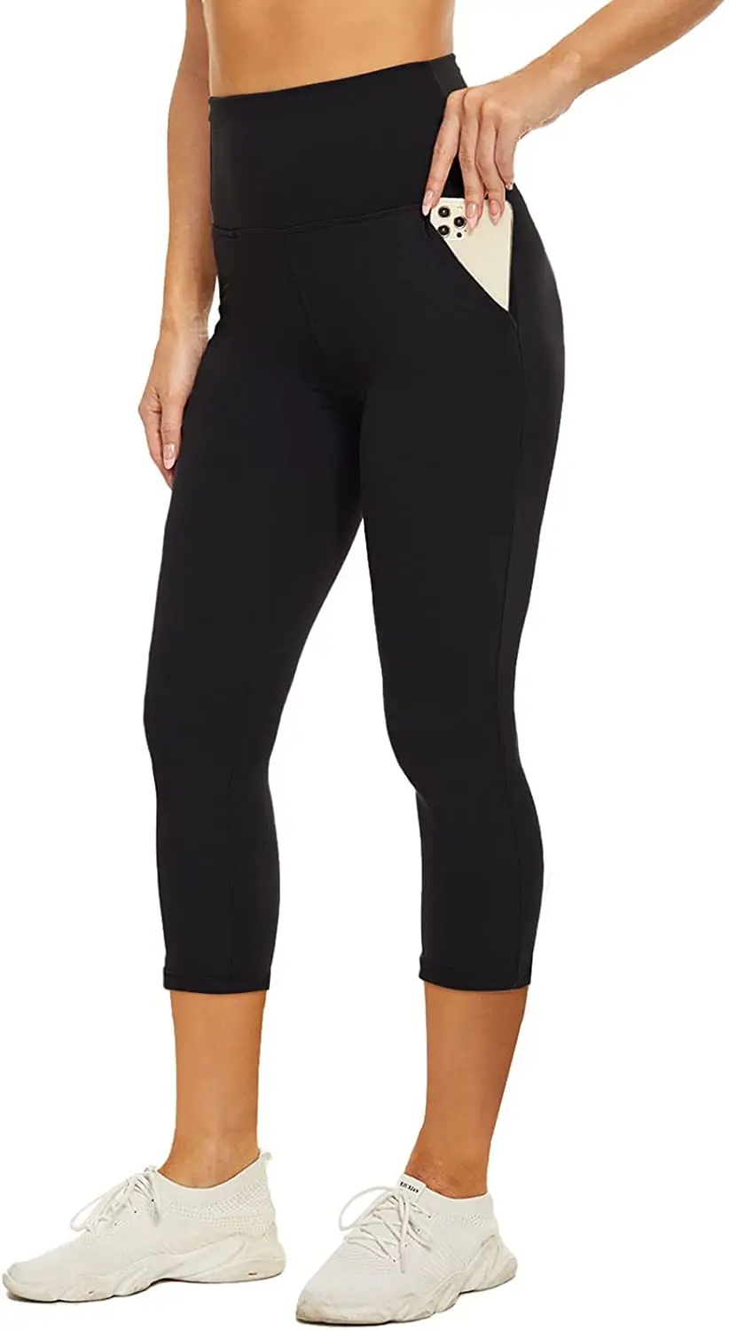 

CAMPSNAIL High Waisted Capri Leggings for Women - Soft Slim Tummy Control - Exercise Pants for Running Cycling Yoga Workout