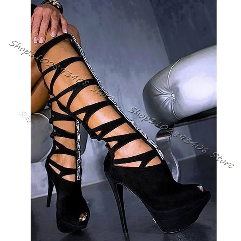 Deise Bez 2023EN311159 Черные женские босоножки на высокой платформе