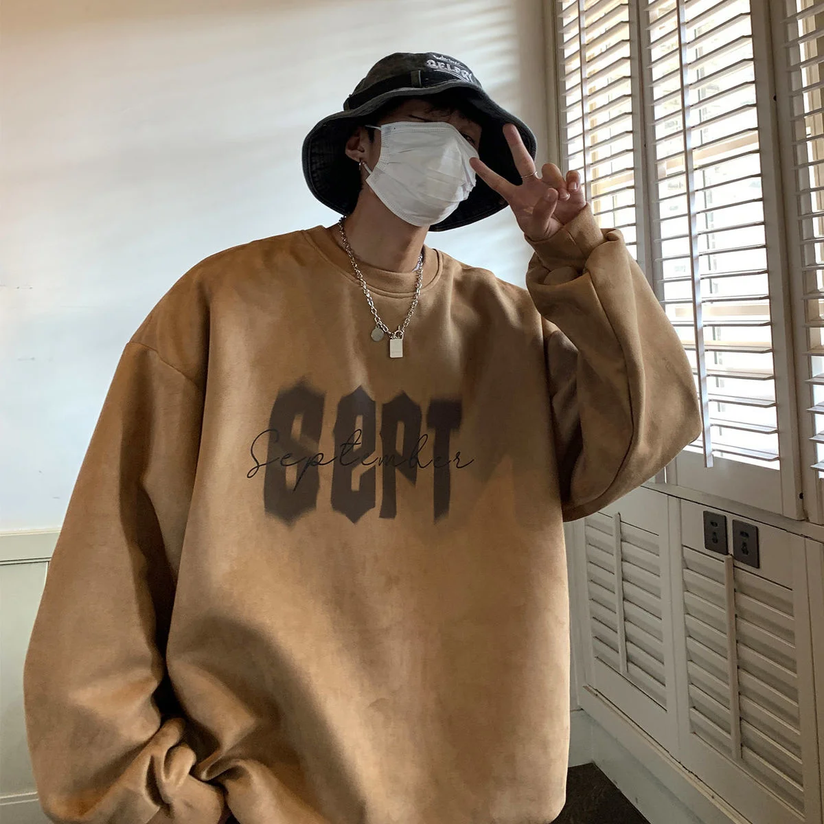 

Мужские Винтажные замшевые свитера Privathinker, свободные свитера с круглым вырезом, пуловеры большого размера, модная одежда унисекс, повседне...