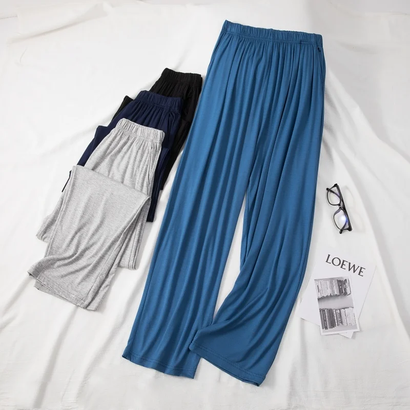 Модальные мужские повседневные брюки летние тонкие свободные пижамные штаны
