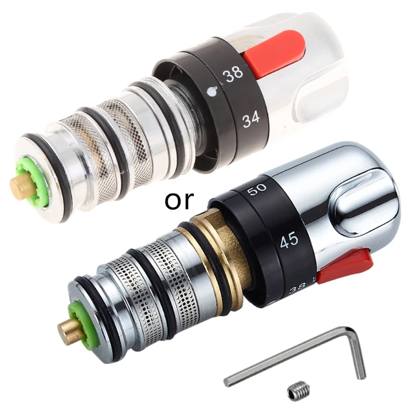 

Brass Thermostatic Core Valve Replacement Cartridge Compatible with Bath Mixer Tap Shower Valvebar Handle Repair Kit M4YD
