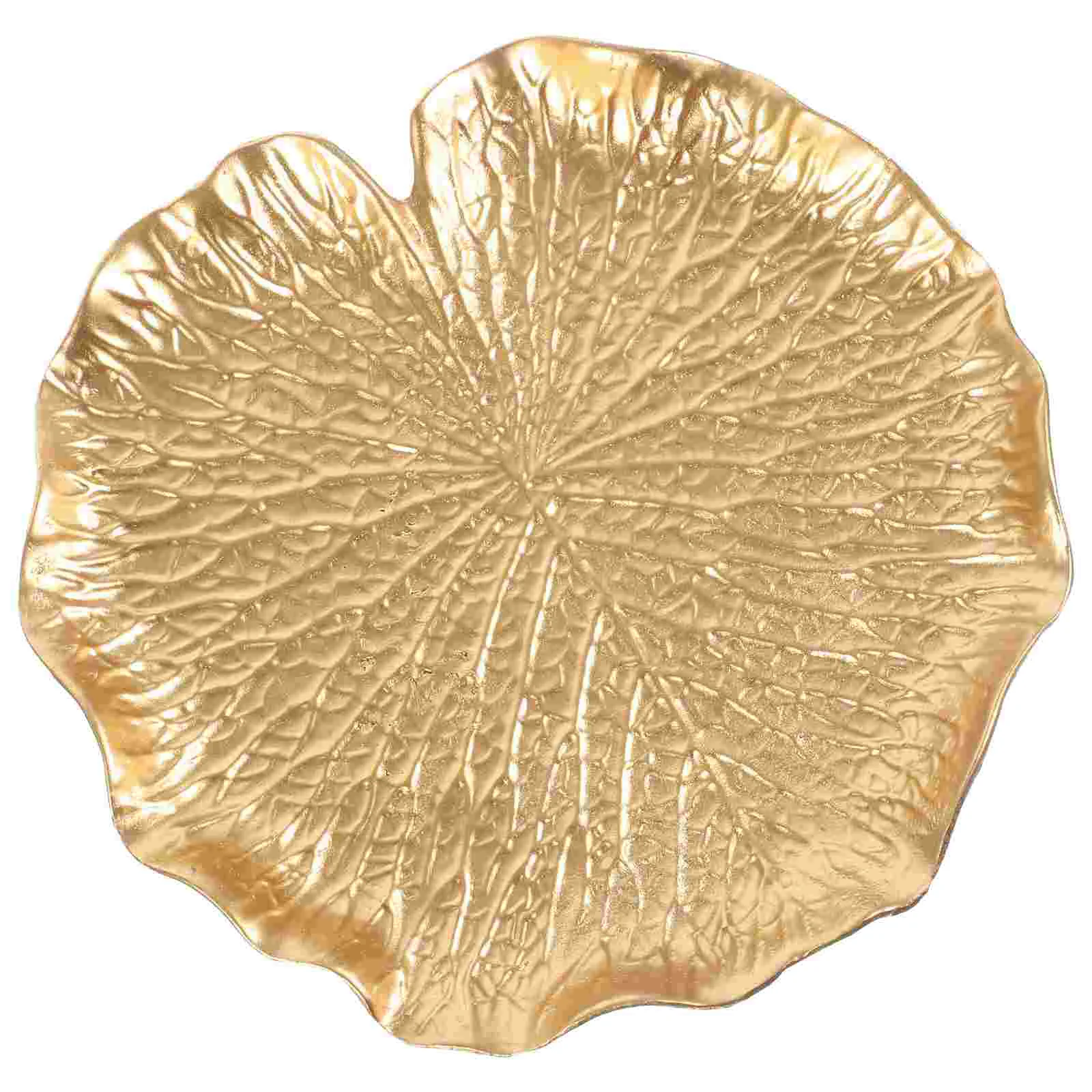 

Jewelry Tray Ring Holder Lotus Leaf Metal Trinket Necklace Display Key Zinc Alloy Dish Decorative Plate Storage