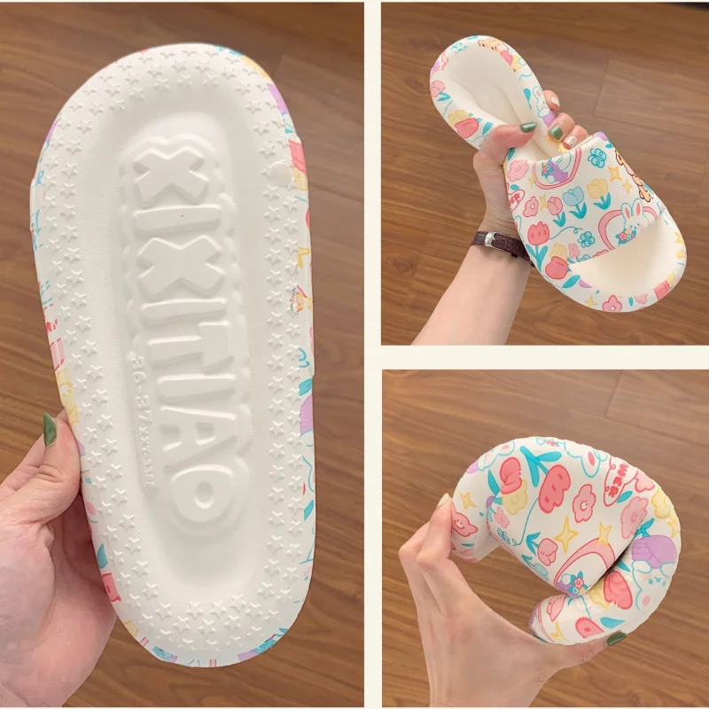 Women's Home Cartoon Slippers 2023 New Summer Cute Rabbit Design Fashion Sandals Korean Slippers Female EVA Slippers Female
