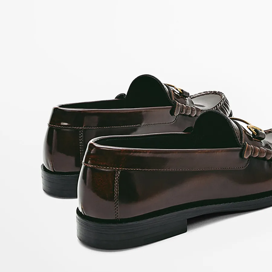 Jenny&Dave Shoes Women Genuine Leather Slip-On Loafers Women Gold Buckle Shoes Woman England Fashion Flat Shoes Retro Moccasin