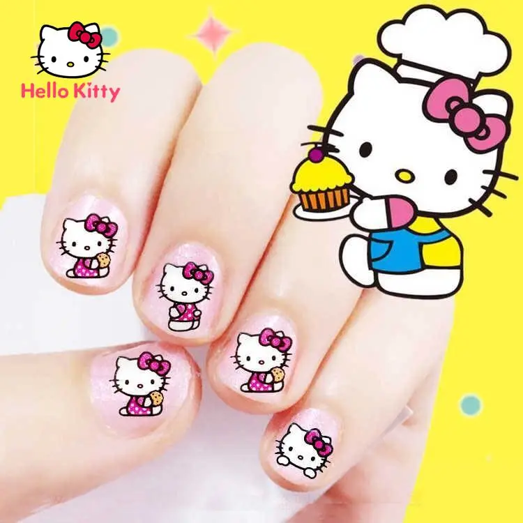 

Hello Kitty Nail Stickers Princess Nail Stickers Children's Full Piece Nail Stickers Children's Toy Stickers