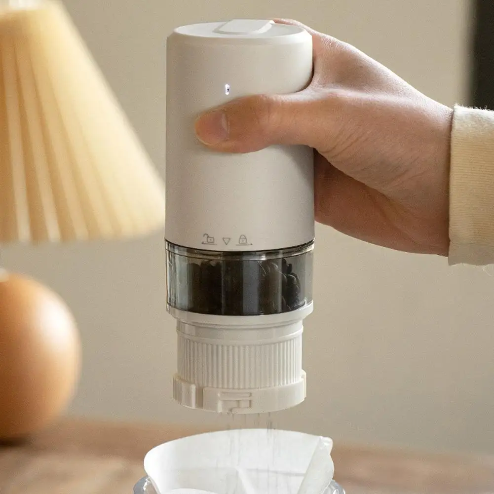 

NEW Portable Electric Grinder With Transparent Storage Bin Usb Rechargeable Adjustable Coarseness Coffee Grinder