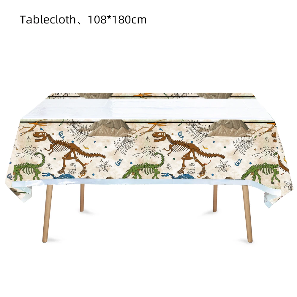 Disney Cartoon Dinosaur Fossil Theme Plastic Tablecloths Baby Shower Birthday Decorations Disposable Tableware Table Cover