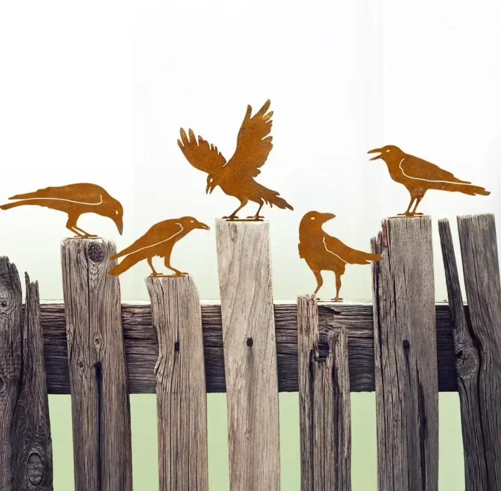 Очаровательный уличный металлический декор в виде птиц – добавление ржавого