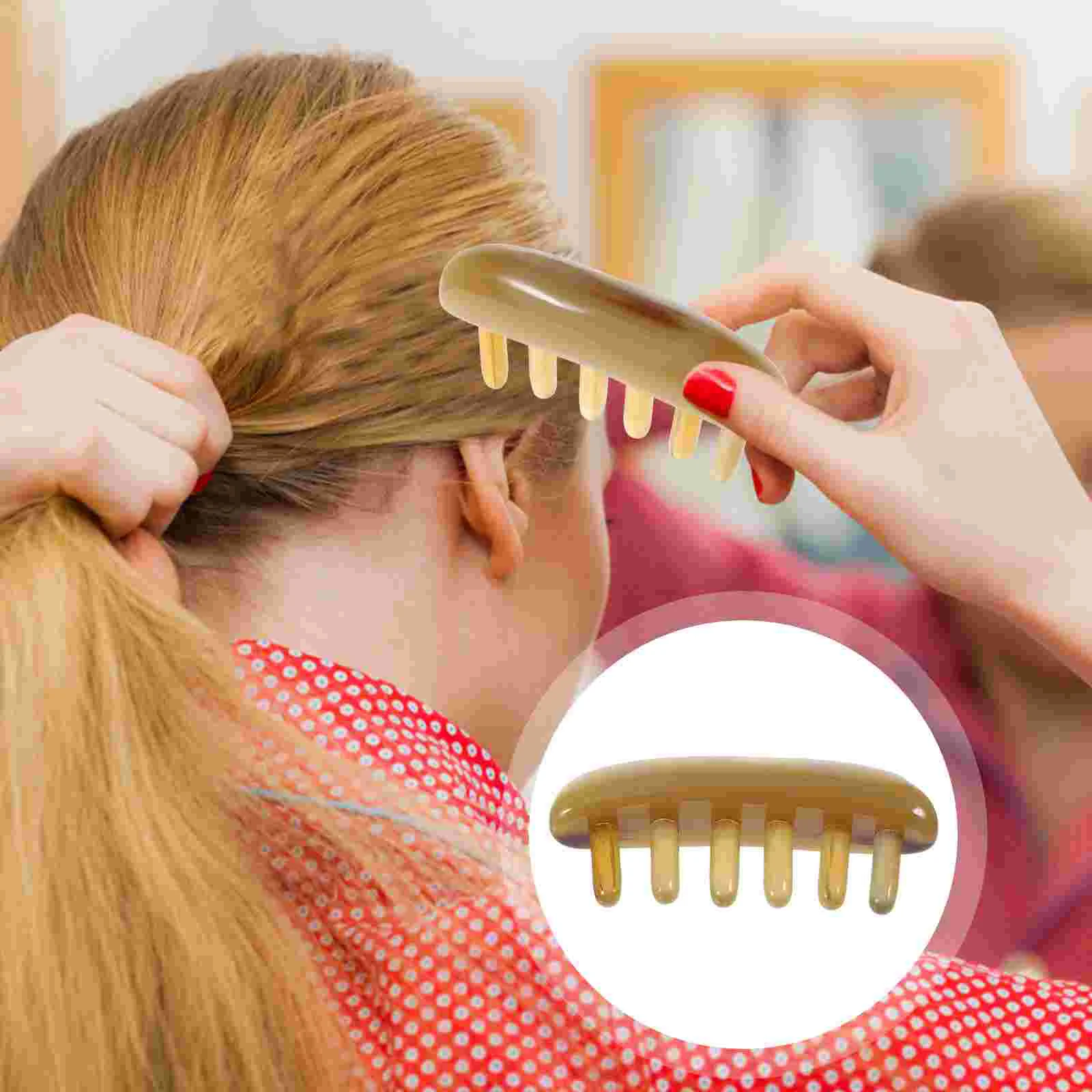 

Comb Pocket Multitool Muscle Scraper Horn Comb Wide Tooth Hair Comb Horns Scraping Brush Men Women