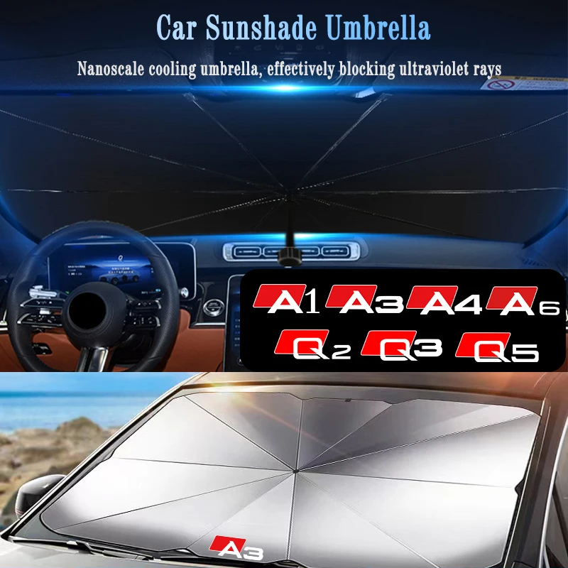 

Car Windshield Sunshade Cover for Audi A1 A3 A4 A6 Q2 Q3 Q5 Auto Front Window Heat-insulation Foldable Umbrella Accessories