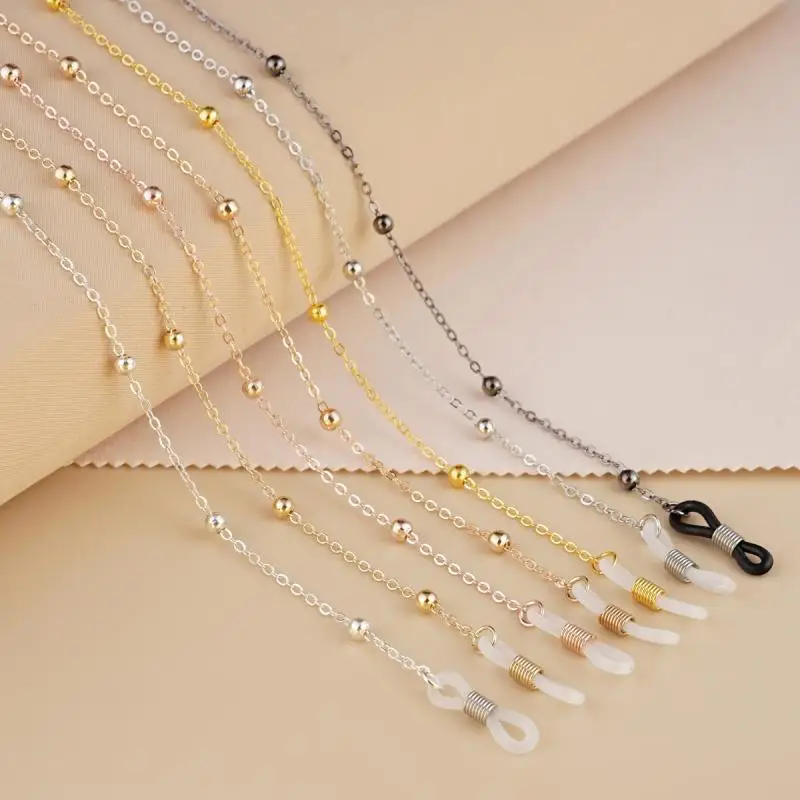 

2022 Fashion Colorful Clip Beads Glasses Chain Vintage Mask Holder Lanyard Sunglasses Chain Accessories Jewelry for Women Gifts