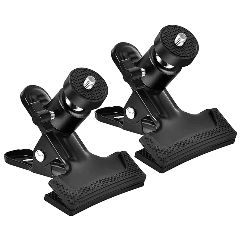 

Camera Flash Mount 360 Degree Camera Clamp Holder Tripod Clamp Mount Flash Stand With 1/4 Inch Thread Ball Head