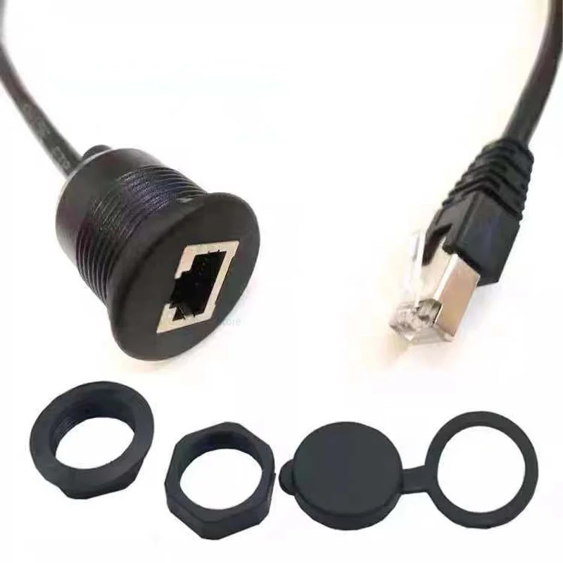 Водонепроницаемый патчкорд CAT 5e, с водонепроницаемым разъемом, IP67, RJ45, для сетей Ethernet, штекер/разъем, с возможностью монтажа на панели