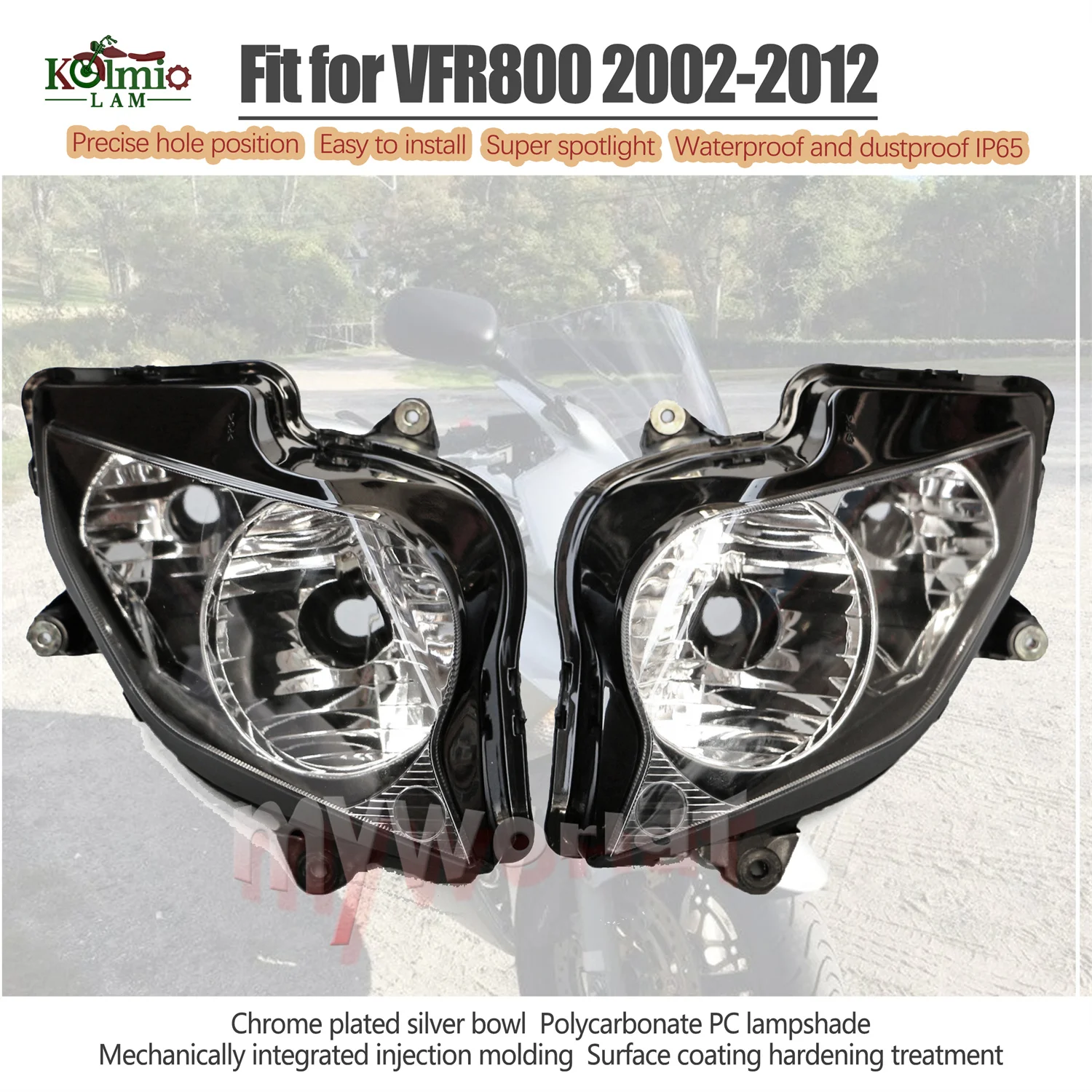 

Fit For Honda VFR800 2002 - 2012 Motorcycle Headlight Assembly Headlamp VFR 800 2003 2004 2005 2006 2007 2008 2009 2010 2011