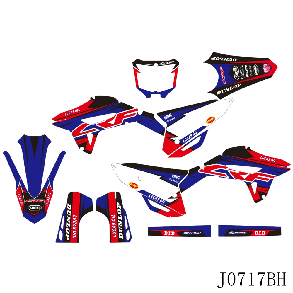 

Full Graphics Decals Stickers Motorcycle Background Custom For Honda CRF 450R CRF450 450 R 2021 2022 CRF 250R 250 R 2022