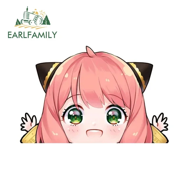 

EARLFAMILY 13 см x 4,3 см для аниме, милые глаза, виниловые наклейки для автомобиля, ноутбук, караван, граффити, наклейка, наклейки на доску для серфинга на мотоцикле