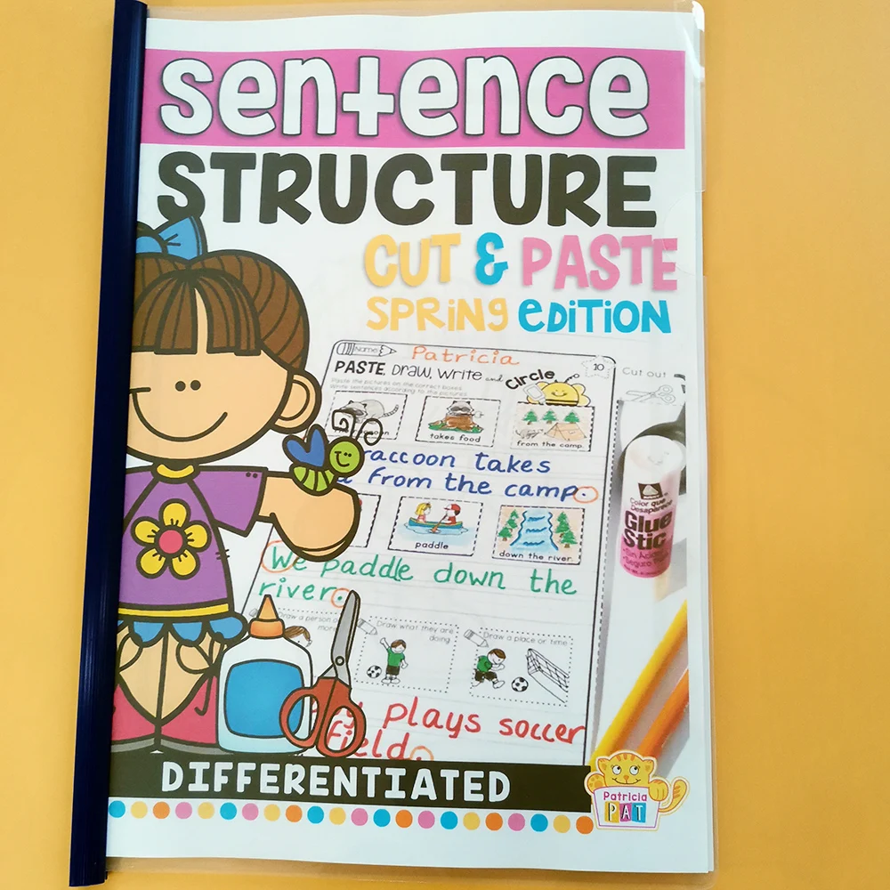 Season Sentence Writing and Cut Paste Structure Exercise Learning English Workbook Educational Training Book for Kids | Игрушки и хобби