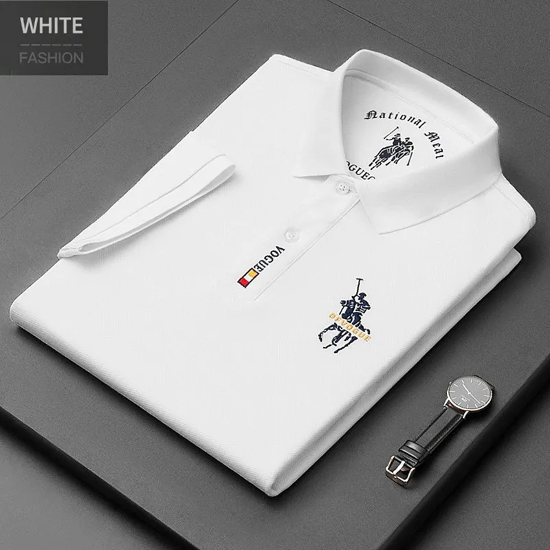 

2022 New Polo Shirts Men's Solid Color Casual Cotton Polo Men's Slim Embroidered Short Sleeve Men's Summer Polo
