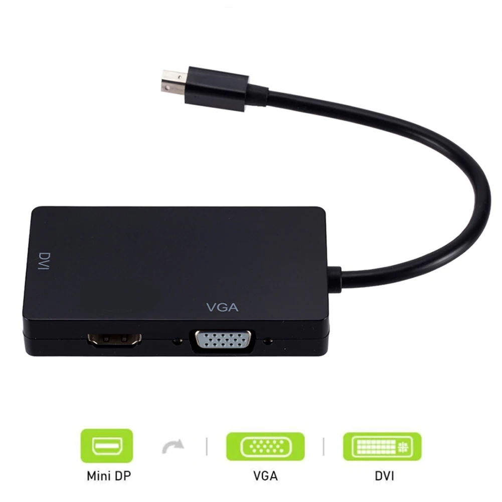 3 в 1 мини-адаптер с портом дисплея на VGA/DVI совместимый HDMI преобразователь для Mac Book