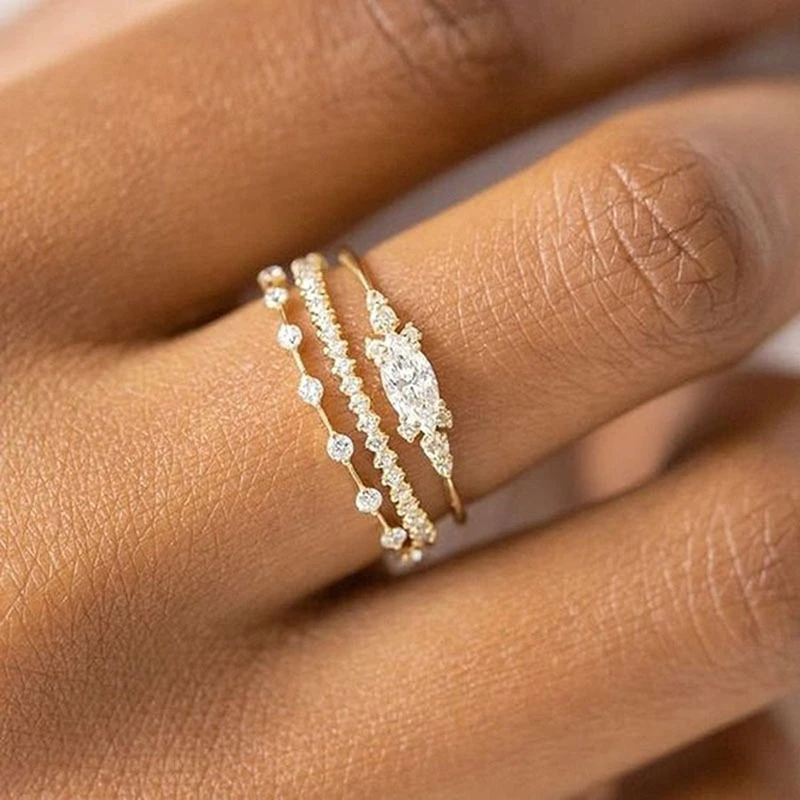 

Ailodo Korean Fashion Rings For Women Minimalist Cubic Zirconia Engagement Party Wedding Rings Copper CZ Jewelry Girls Gift 2022