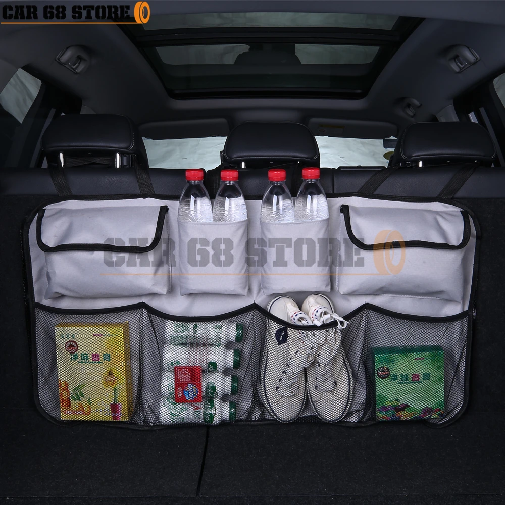 

Car Trunk Organizer Adjustable Backseat Storage Bag Net High Capacity Multi-use Oxford Automobile Seat Back Organizers Universal