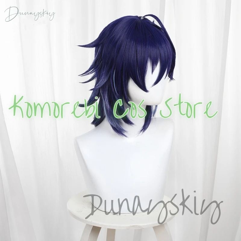 Genshin Impact Ororon Косплей Парик Игра Темно-Синие Короткие Волосы Натан Хэллоуин