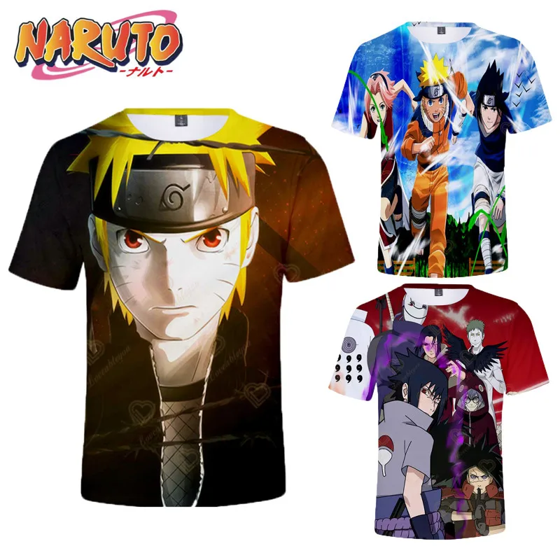 Купи Uzumaki Naruto Printed T-shirt Summer Men Women Children 3D Short Sleeve T Shirt Cool Boy Girl Kids Tops Cool Streetwear Tee за 409 рублей в магазине AliExpress