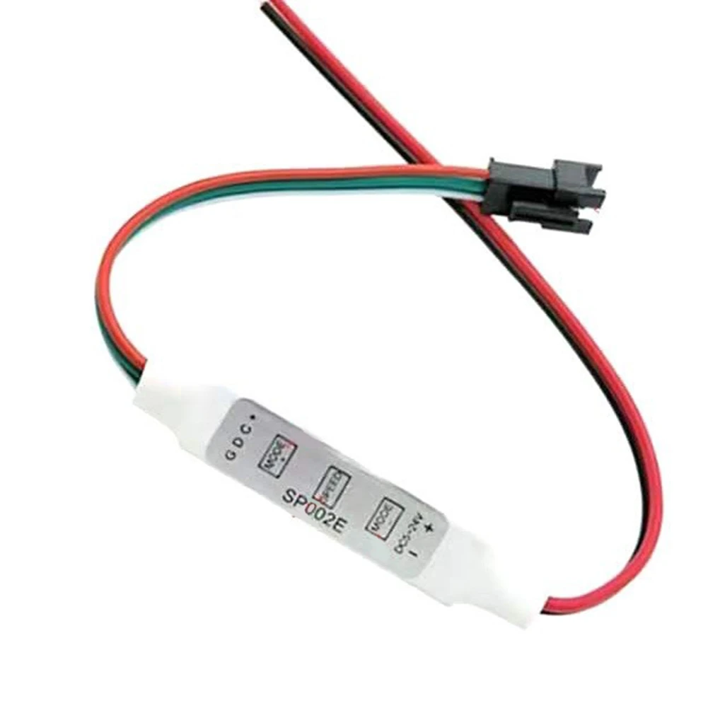 Фото (A65I) SP002E Мини-контроллер RGB LED с 3 кнопками, 5-24В DC, интеллектуальный контроллер для светодиодных лент с эффектом бегущей воды №1