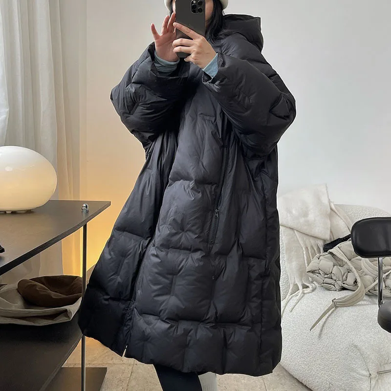 ZURICHOUSE Brand 2023 Oversize Women's Winter Jacket Long Super Warm Hooded Windproof Parkas 90% White Duck Down Coat Woman enlarge