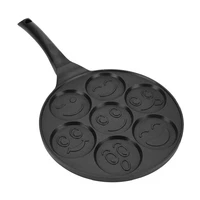 hot sale 7 holes smiley face mini pancake non stick fry pan waffle baking breakfast cookie omelette egg fry pan