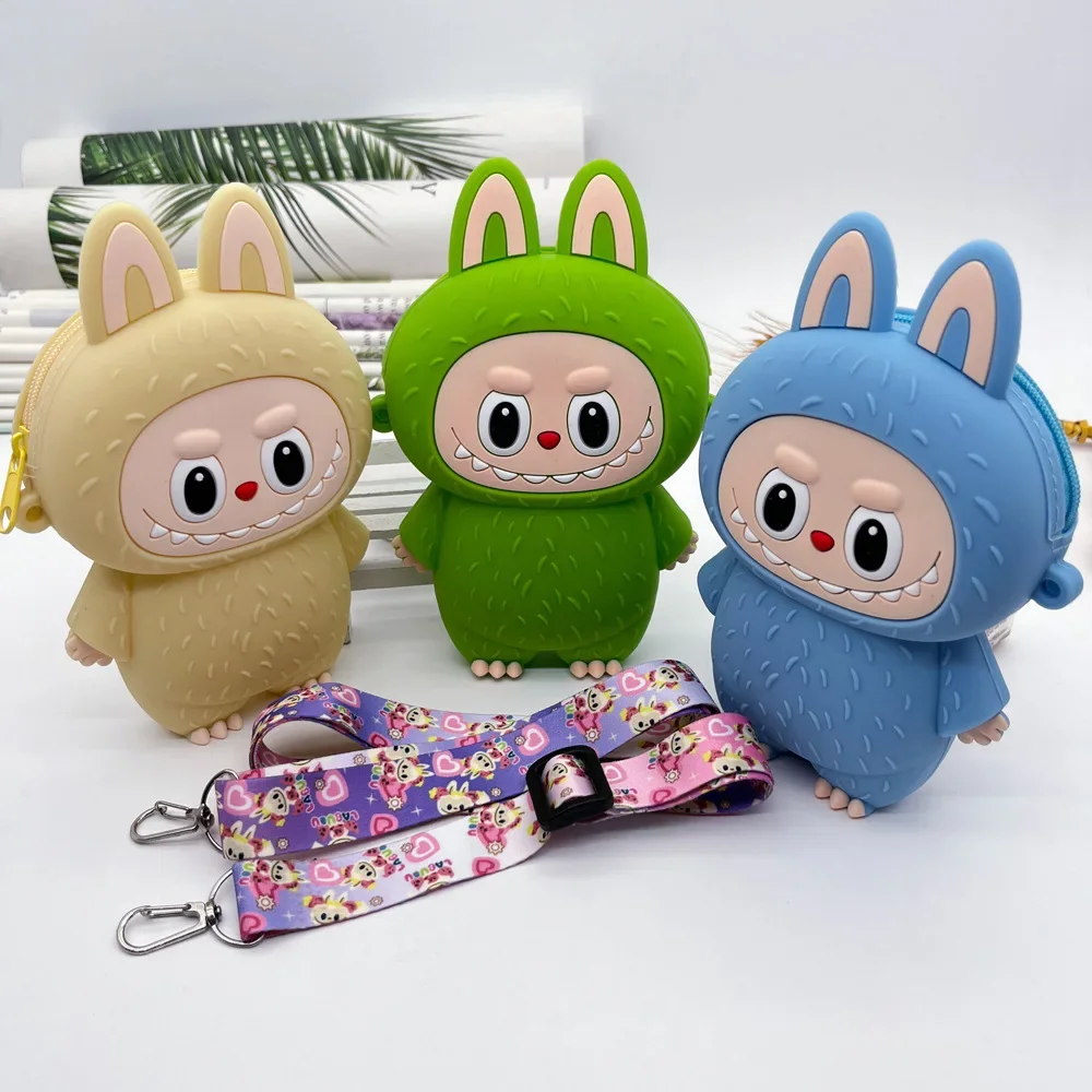 Новая детская милая сумка-мессенджер Labubu kawaii силиконовая сумка милые дорожные