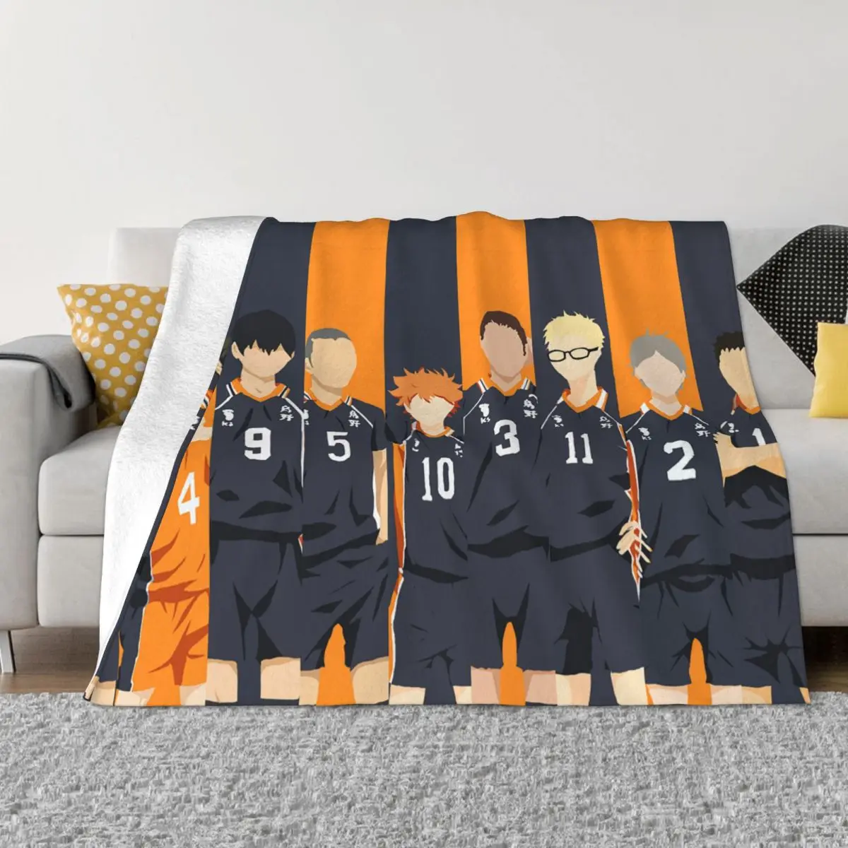 

Фланелевое Одеяло Karasuno для командного волейбола, одеяло в стиле японского аниме для кровати, спальни, очень теплое плюшевое тонкое покрывало