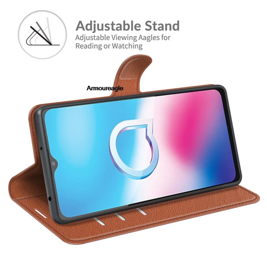 Для alcatel 1s 2021 чехол-книжка-бумажник кожаная защитная задняя крышка для телефона
