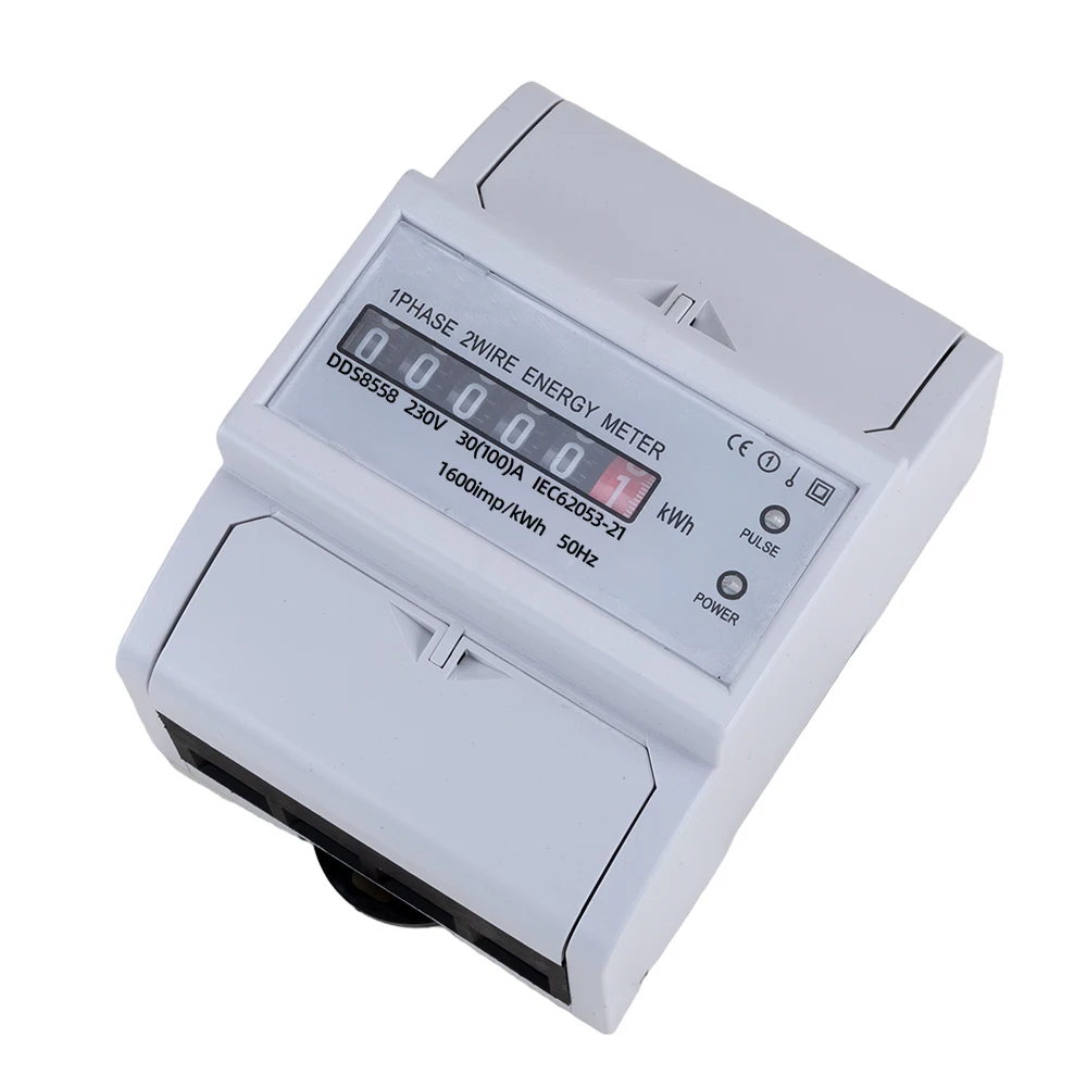 

Однофазный измеритель электроэнергии 4P на DIN-рейке, 230 В, счетчик импульсов электроэнергии, Электрический измеритель кВт/ч, измеритель мощно...